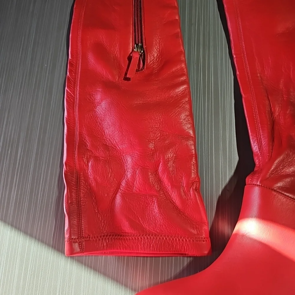 Tibi Boots 100% Soft Leather Knee High Boots, Made in ITALY $1095 Round Hill, 35